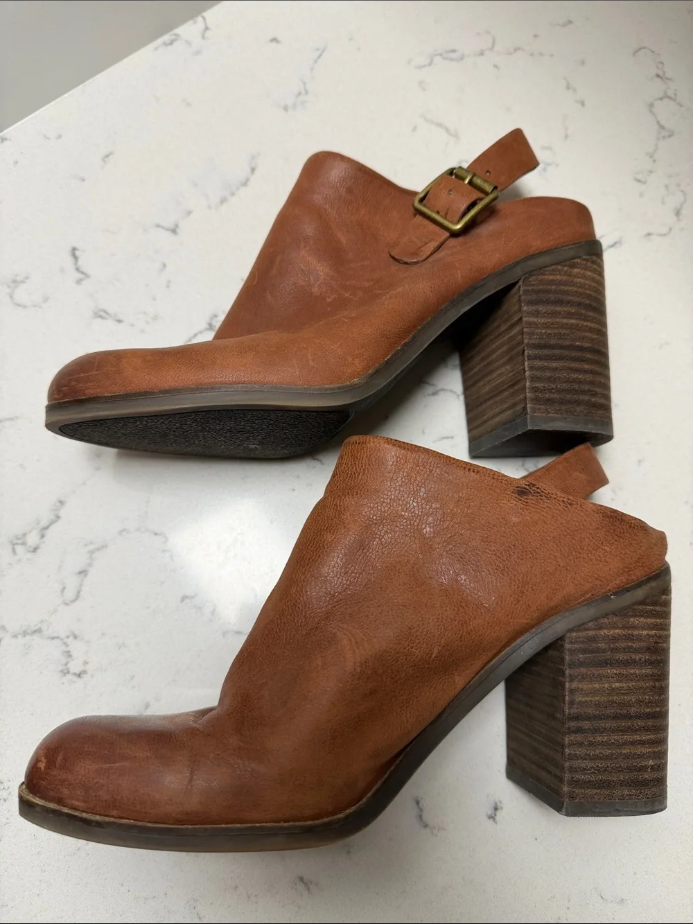 Lucky Brand Brown Leather Slingback Booties